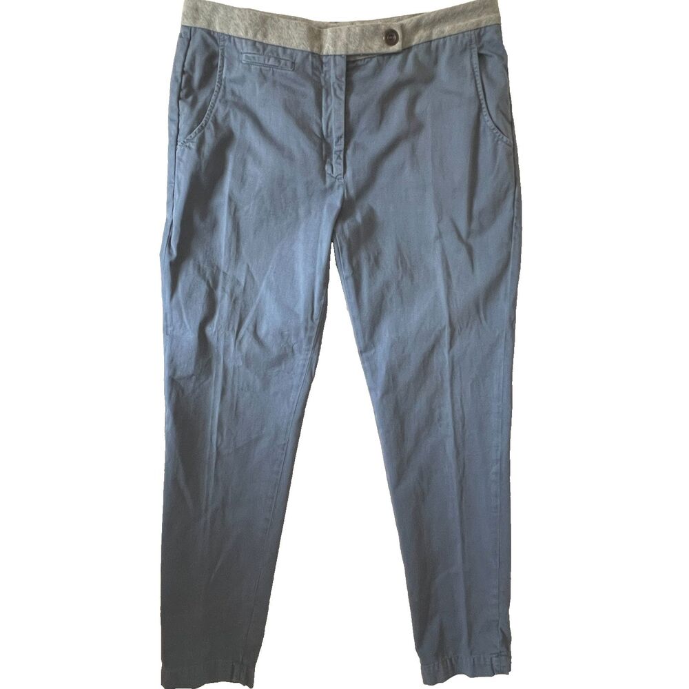 Brunello Cucinelli Womens Pants 8 Blue Chino Cotton
